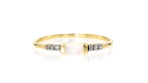 Opal Ring with Diamonds in 10kt Yellow Gold