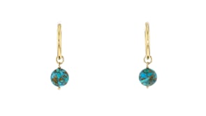 18kt Gold Over Sterling Hoop Earrings with Three Pairs of Interchangeable Drops