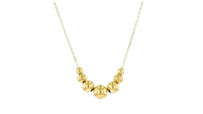 Italian 10kt Yellow Gold Graduated Bead Necklace