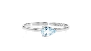 .40 Carat Pear-Shaped Aquamarine Ring in 10kt White Gold