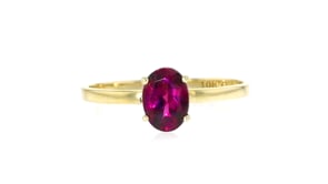 1.00 Carat Rhodolite Garnet Ring in 10kt Yellow Gold