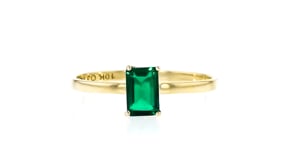 .50 Carat Lab-Grown Emerald Ring in 10kt Yellow Gold