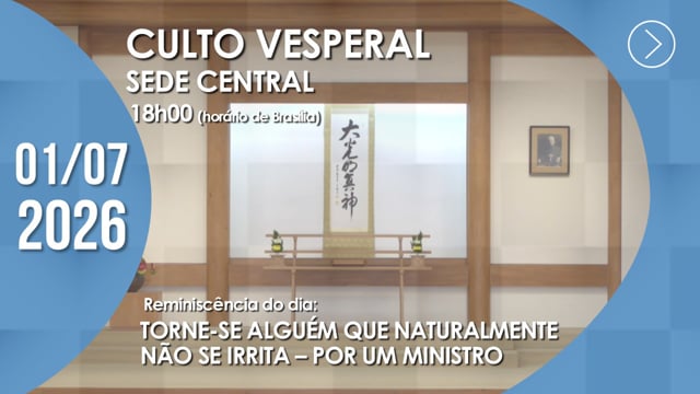 Capa do vídeo do “Culto Vesperal | Sede Central - 01/07/2026”.