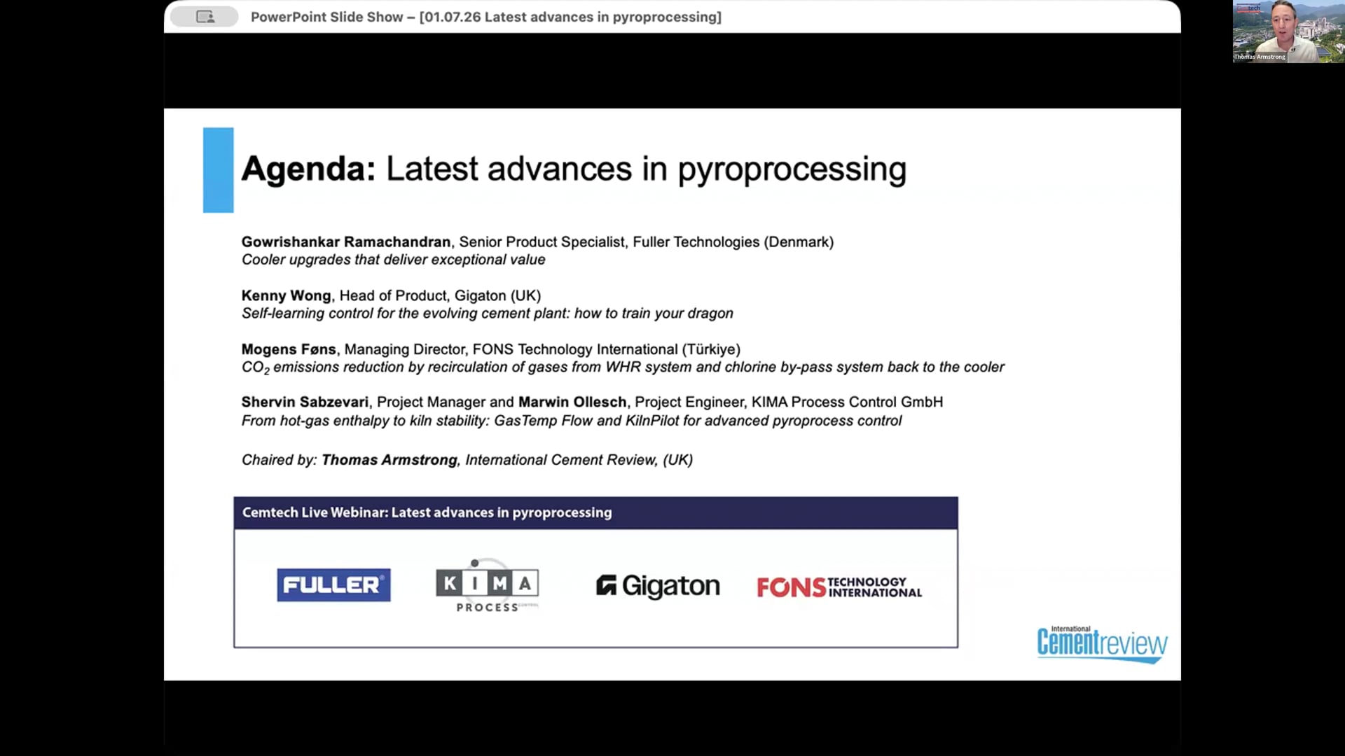 Cemtech Live Webinar: Latest advances in pyroprocessing