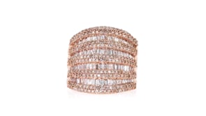 C. 2000 Vintage Effy 2.85 ct. t.w. Diamond Multi-Row Ring in 14kt Rose Gold