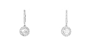 1.50 ct. t.w. Lab-Grown Diamond Hoop Drop Earrings in Sterling Silver