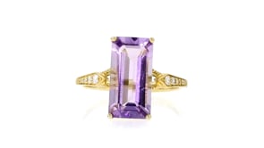 3.70 Carat Amethyst Ring with .10 ct. t.w. Diamonds in 14kt Yellow Gold