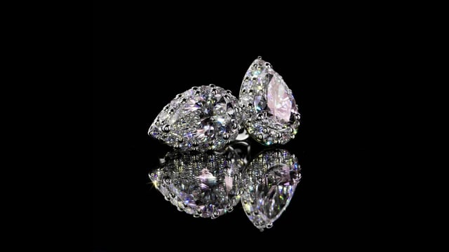Wideo Kolczyki z diamentami laboratoryjnymi Kartezja z białego złota