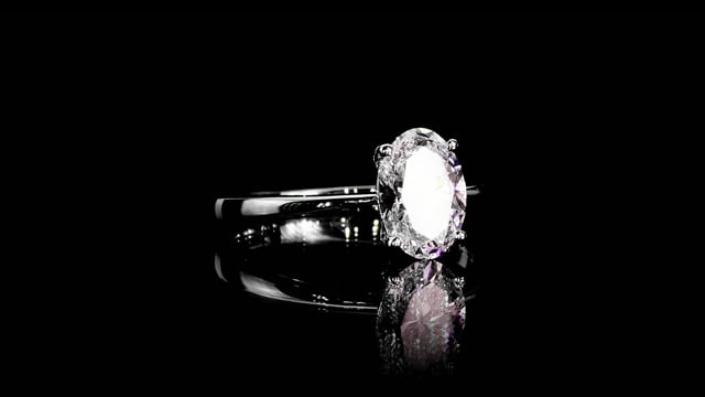 Wideo Pierścionek zaręczynowy owalny z diamentem laboratoryjnym Kartezja z białego złota