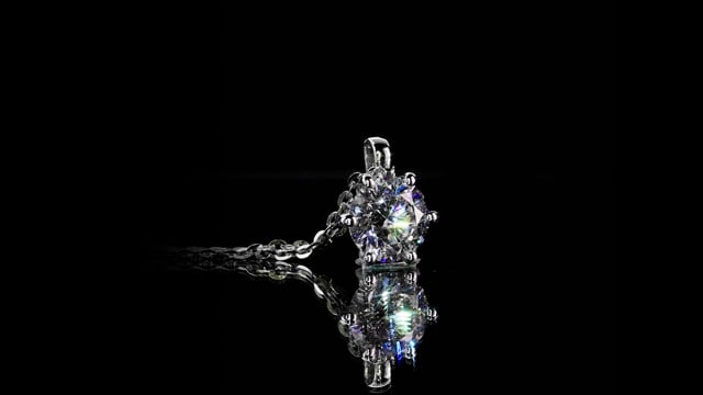 Wideo Zawieszka z diamentem laboratoryjnym Kartezja z białego złota