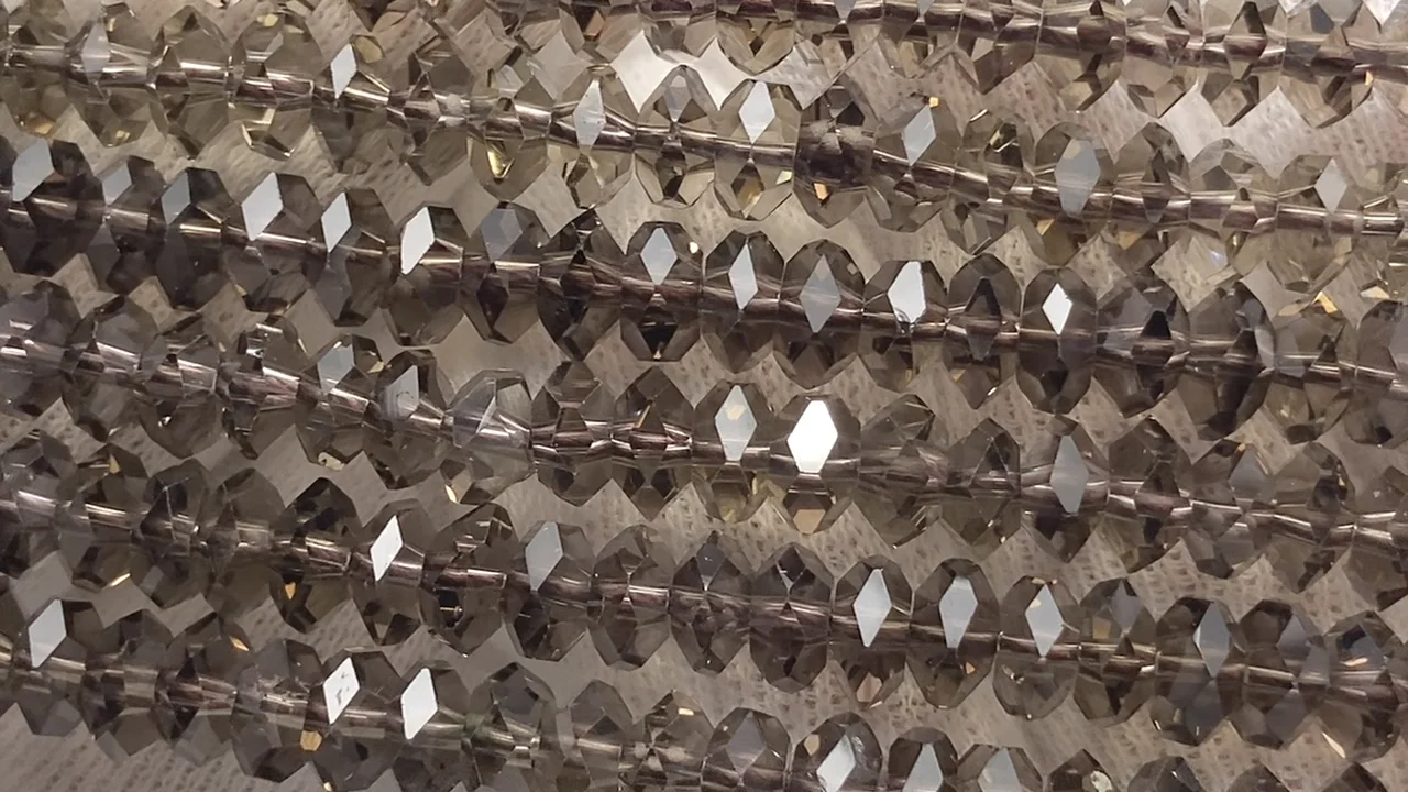 ブラジル産スモーキークォーツ（茶水晶） ボタンカット6×6×3mm 1/4連