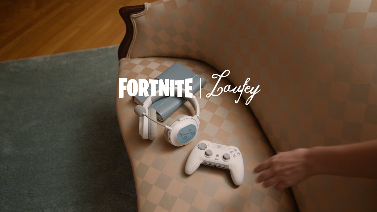 Laufey in a garden for the Fortnite social campaign