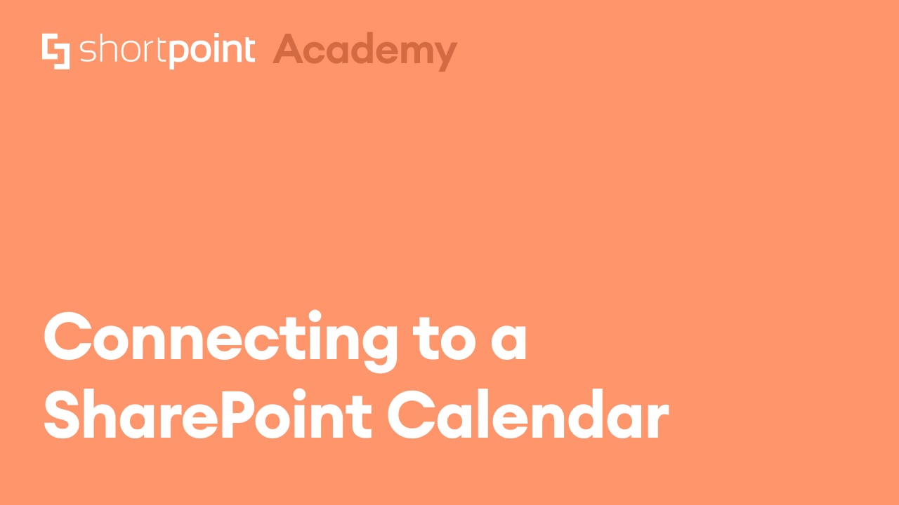 Connecting to a SharePoint Calendar thumbnail