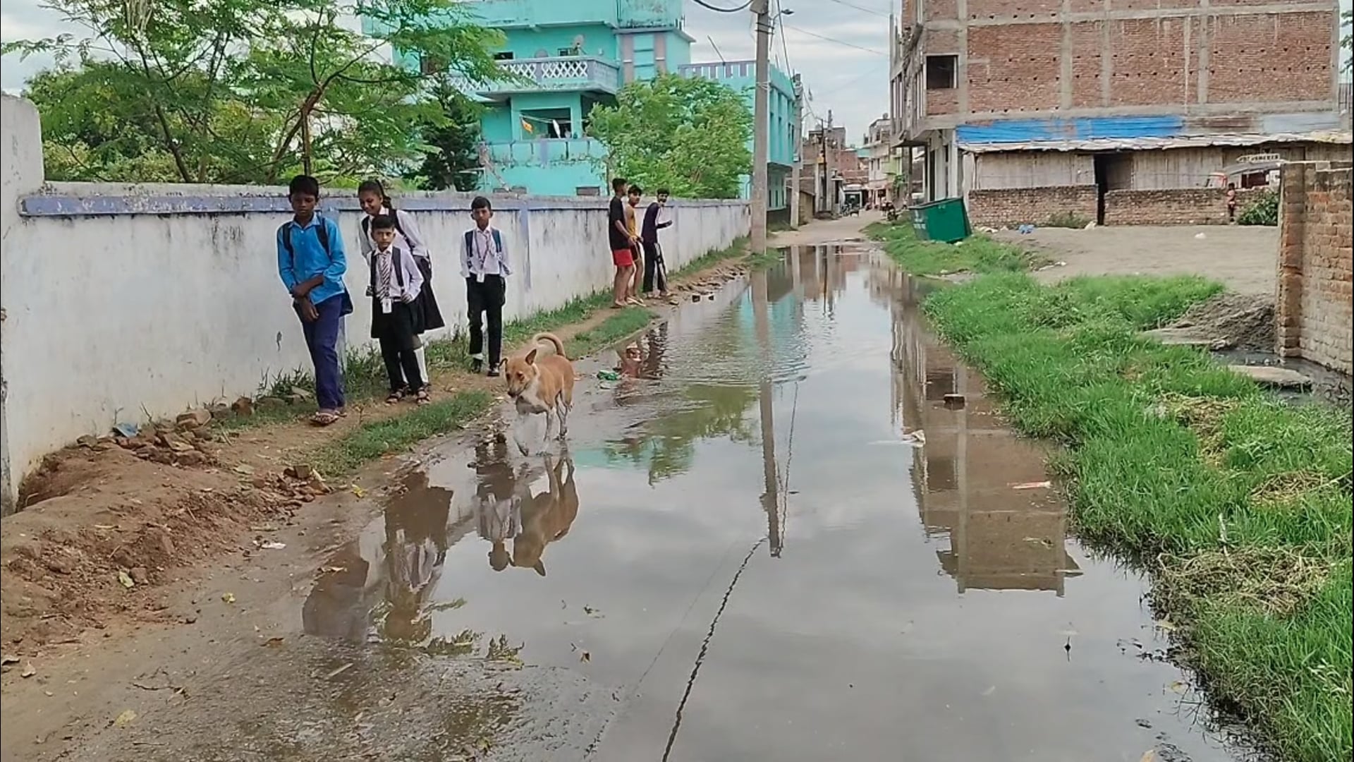 गर्मी में सड़क बनी तालाब, रामधाम मंदिर मार्ग पर जलजमाव से जनता बेहाल