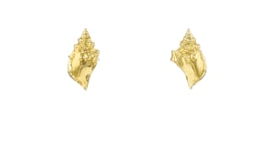 Italian 18kt Gold Over Sterling Jewelry Set: Two Pairs of Seashell Earrings