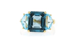 8.80 ct. t.w. London and Sky Blue Topaz Ring in 18kt Gold Over Sterling