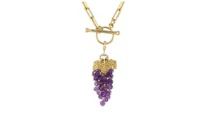 8.00 ct. t.w. Amethyst Bead Grape Cluster Charm in 18kt Gold Over Sterling