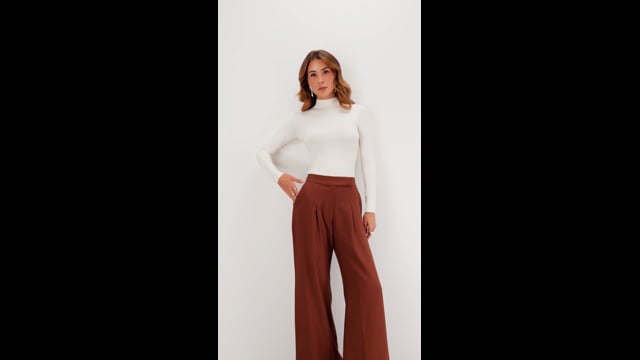 Calça Alfaiataria Pantalona | Soul - Marrom