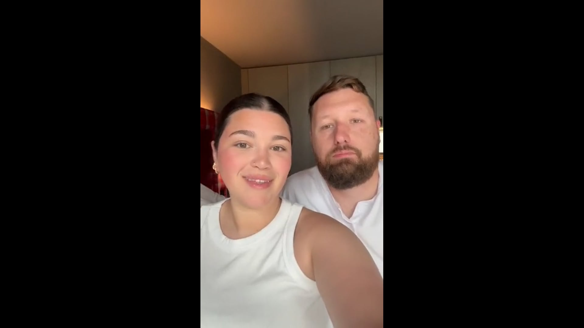 Kelsey and John's reaction to their wedding video
