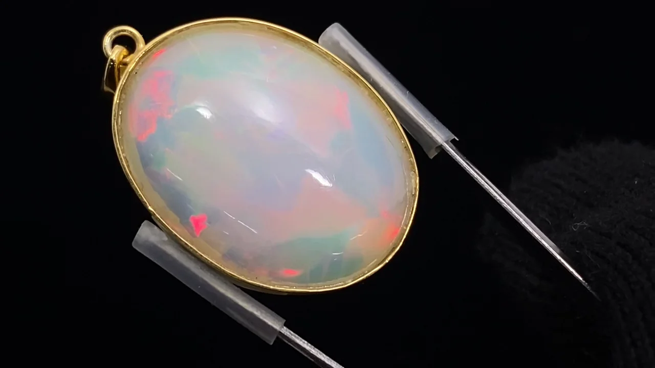 エチオピア産オパール AAAA ペンダントトップ 18KGP製 NO.9【1点もの