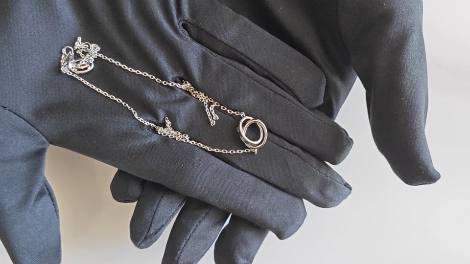 Double Ring Bracelet, White Gold