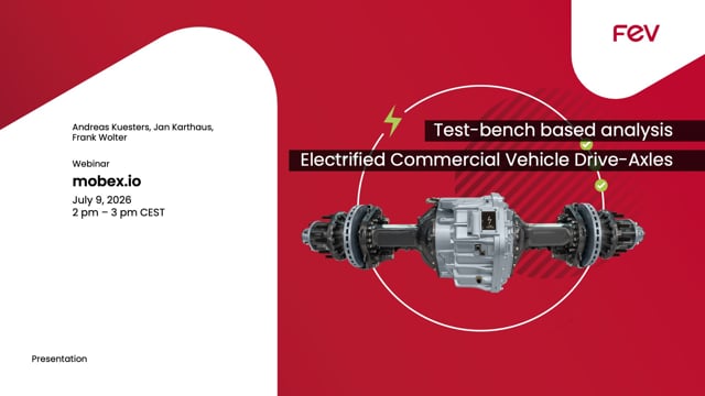 Test-bench-based analysis of electrified commercial vehicle (eCV) drive axles