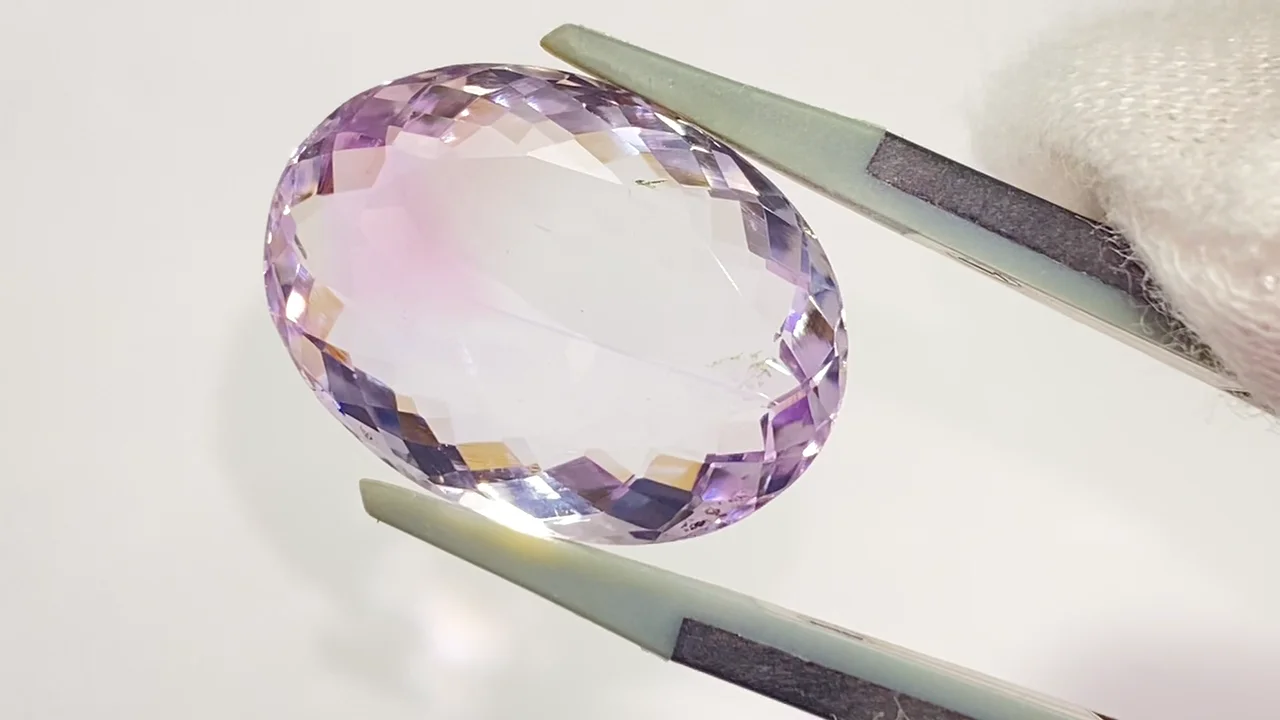 宝石質ピンクアメジスト AAA ルース オーバルファセットカット 1粒 NO