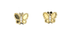 Roberto Coin Jasmine 18kt Yellow Gold Butterfly Earrings with Diamonds