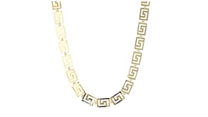 Italian 14kt Yellow Gold-Plated Greek Key Necklace