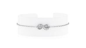 Lab-Grown Diamond Infinity Symbol Bracelet in Sterling Silver