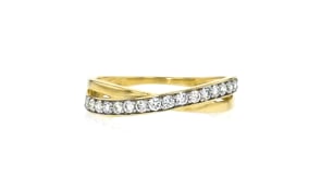 .33 ct. t.w. Lab-Grown Diamond Crisscross Ring in 10kt Yellow Gold