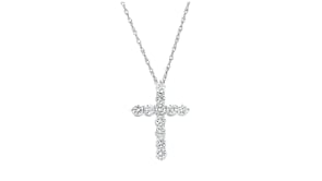 .50 ct. t.w. Lab-Grown Diamond Cross Pendant Necklace in 10kt White Gold
