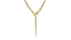 Italian 14kt Yellow Gold-Plated Rolo-Link Adjustable Snake Necklace
