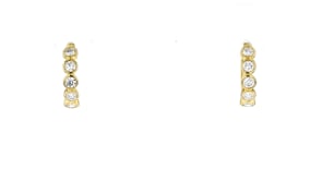 .50 ct. t.w. Bezel-Set Lab-Grown Diamond Hoop Earrings in 18kt Gold Over Sterling