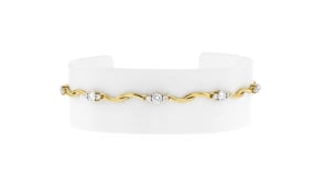 1.00 ct. t.w. Lab-Grown Diamond Twisted-Link Bracelet in 18kt Gold Over Sterling