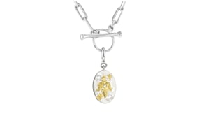 Sterling Silver and 18kt Gold Over Sterling Zodiac Charm with Gemstones