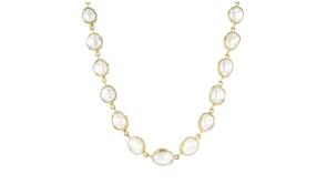 14kt Yellow Gold-Plated Necklace with 6-9mm Cultured Baroque Pearls