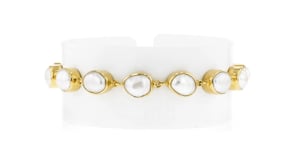 14kt Yellow Gold-Plated Bracelet with 3.5-8mm Cultured Baroque Pearls