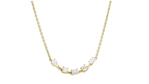 .80 ct. t.w. Multi-Shaped Lab-Grown Diamond Curved Bar Necklace in 18kt Gold Over Sterling