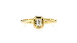 .25 Carat Bezel-Set Emerald-Cut Lab-Grown Diamond Ring in 10kt Yellow Gold