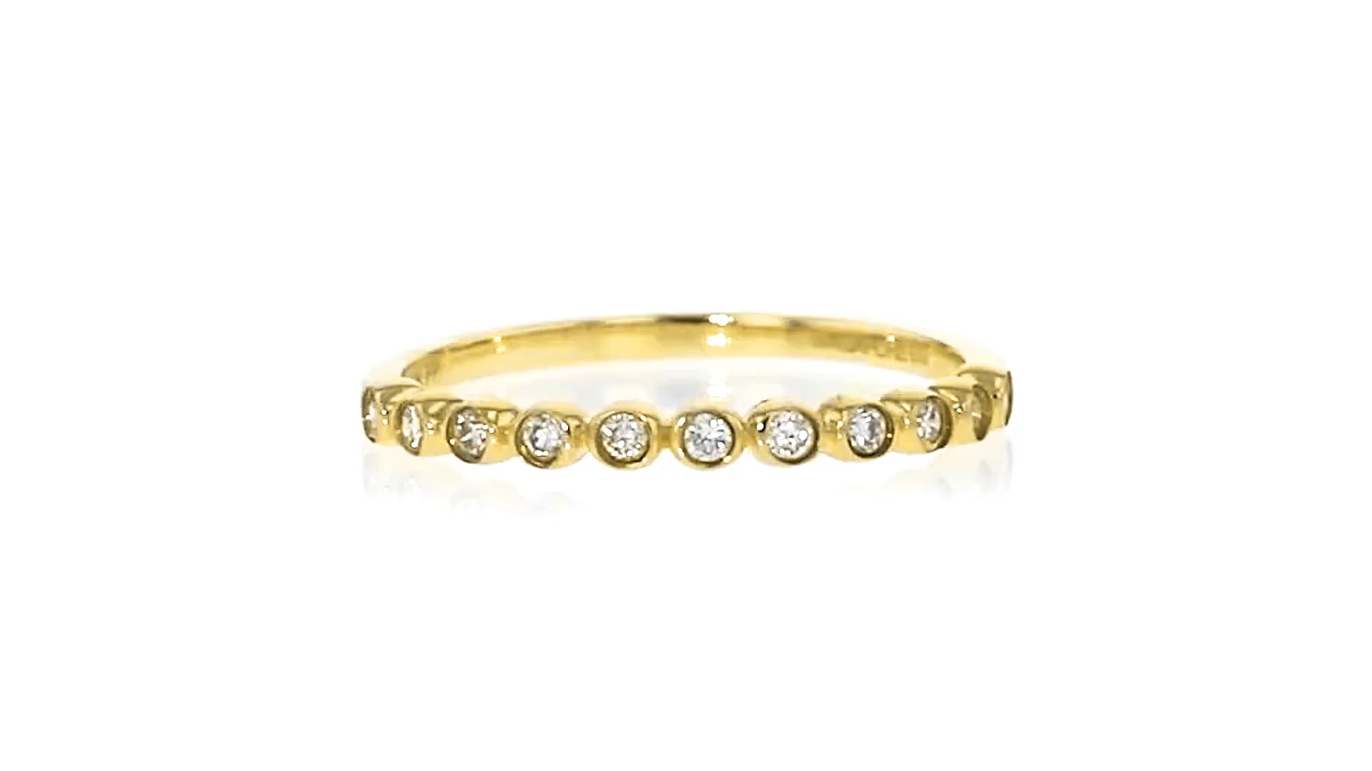 15 ct. t.w. Bezel-Set Lab-Grown Diamond Ring in 10kt Yellow Gold