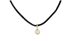 .25 Carat Lab-Grown Diamond Pendant Necklace in 18kt Gold Over Sterling with Black Leather Cord