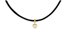 .20 Carat Heart-Shaped Lab-Grown Diamond Necklace in 18kt Gold Over Sterling with Black Leather Cord