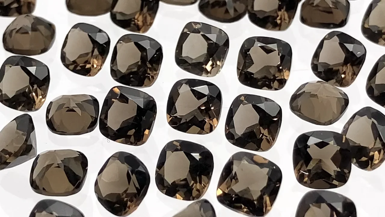 宝石質スモーキークォーツAAA ルース スクエアファセットカット6×6mm 5