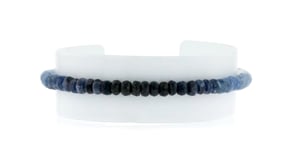 35.00 ct. t.w. White and Tonal Blue Sapphire Bead Bracelet with 14kt Yellow Gold Magnetic Clasp
