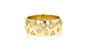 Italian 14kt Yellow Gold-Plated Mixed-Shape Ring with .10 ct. t.w. CZs