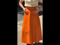 Louie Leather Orange Skirt and Audrey Short Sleeved Blouse