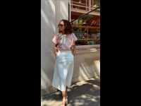 The Tulip Blush Pink Blouse and Liv Off White Skirt