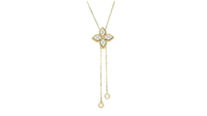 Roberto Coin Princess Flower .25 ct. t.w. Diamond Lariat Necklace in 18kt Two-Tone Gold