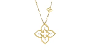 Roberto Coin Princess Flower 18kt Yellow Gold Necklace with Diamonds